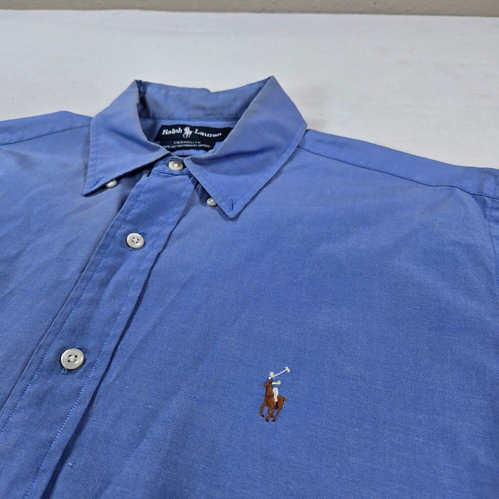 Polo Ralph Lauren Yarmouth Pinpoint Oxford Blue Long Sleeve Button Up Size 16-33